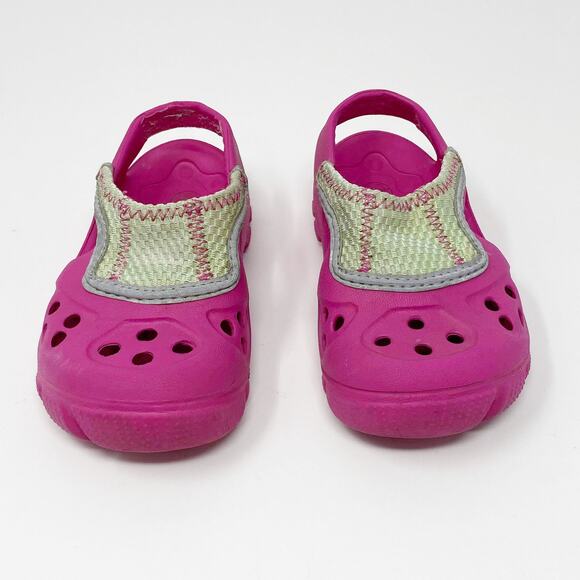 CROCS Pink Slip On Perforated Water Proof Kids Shoes - Picture 7 of 8